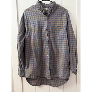 County Seat Mens Button Down plaid Shirt Sleeve 100% Cotton  Vtge 1990s Sz M
